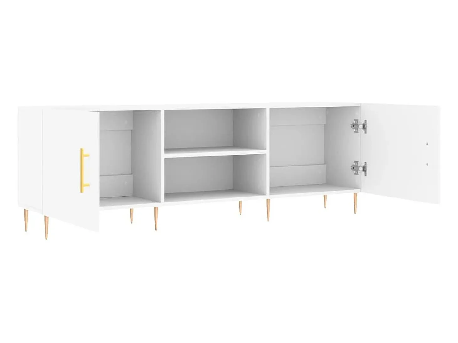 Suporte multimídia para TV prateleira para TV aparador para TV sala de jantar sala de estar quarto 150 x 30 x 50 cm madeira engenheirada branca 02_0025992
