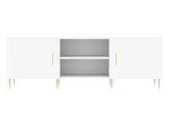 Suporte multimídia para TV prateleira para TV aparador para TV sala de jantar sala de estar quarto 150 x 30 x 50 cm madeira engenheirada branca 02_0025992