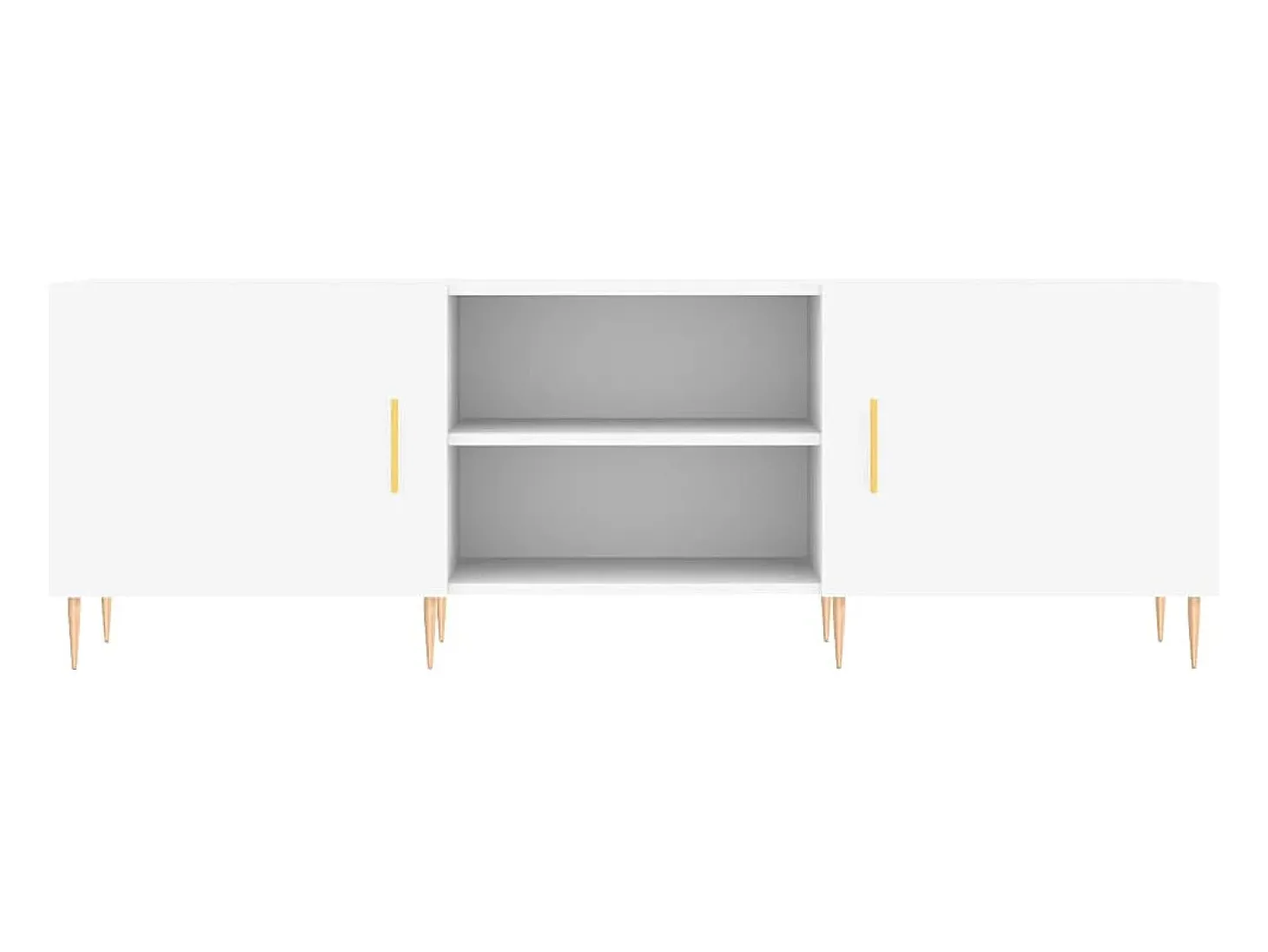 Suporte multimídia para TV prateleira para TV aparador para TV sala de jantar sala de estar quarto 150 x 30 x 50 cm madeira engenheirada branca 02_0025992