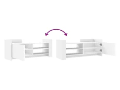 Suporte multimídia para TV prateleira para TV aparador para TV sala de jantar sala de estar quarto 100 x 35 x 40 cm madeira engenheirada branca 02_0025486