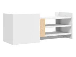 Suporte multimídia para TV prateleira para TV aparador para TV sala de jantar sala de estar quarto 100 x 35 x 40 cm madeira engenheirada branca 02_0025486