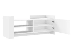 Suporte multimídia para TV prateleira para TV aparador para TV sala de jantar sala de estar quarto 100 x 35 x 40 cm madeira engenheirada branca 02_0025486