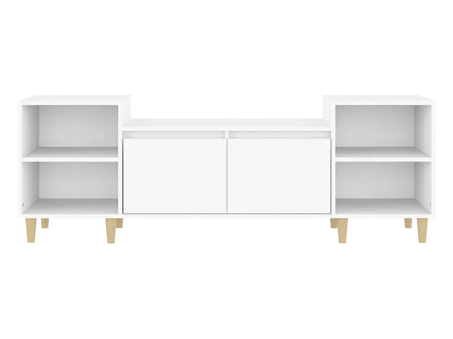 Suporte multimídia para TV prateleira para TV aparador armário para TV sala de jantar sala de estar quarto 160 x 35 x 55 cm madeira engenheirada branca 02_0026059
