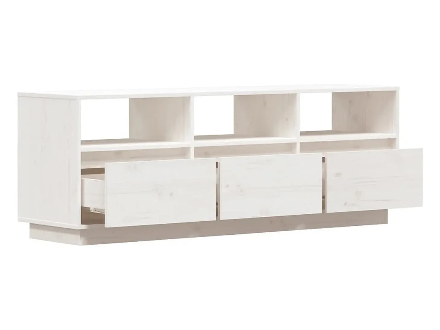 Suporte multimídia para TV estante para TV aparador armário para TV sala de jantar sala de estar quarto 140 x 37 x 50 cm madeira maciça de pinho branco 02_0025929