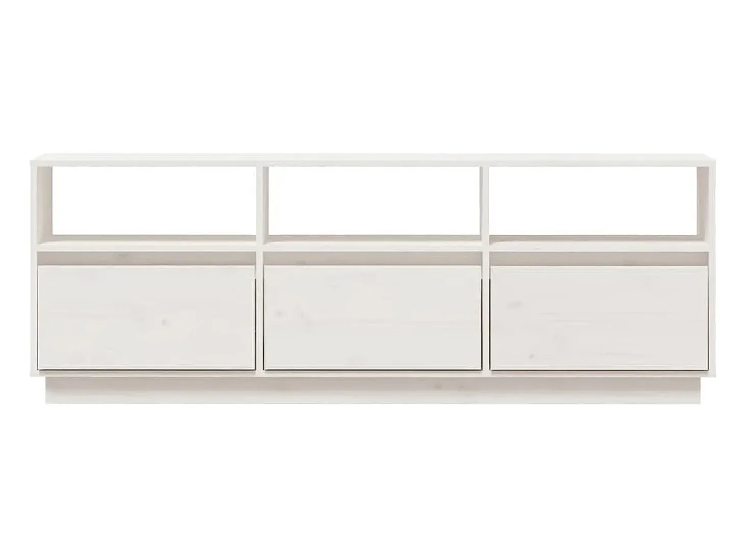 Suporte multimídia para TV estante para TV aparador armário para TV sala de jantar sala de estar quarto 140 x 37 x 50 cm madeira maciça de pinho branco 02_0025929