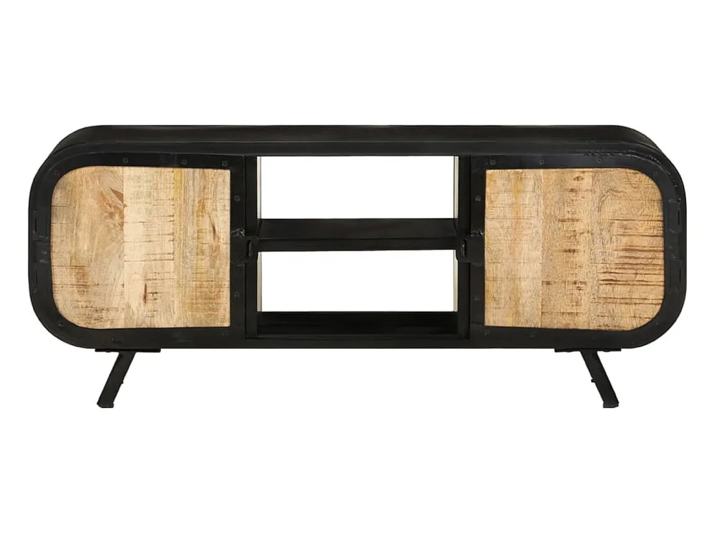 Suporte multimídia para TV prateleira para TV armário para TV sala de jantar sala de estar quarto 110 x 30 x 45 cm madeira de mangueira marrom natural 02_0025742