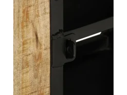 Suporte multimídia para TV prateleira para TV armário para TV sala de jantar sala de estar quarto 110 x 30 x 45 cm madeira de mangueira marrom natural 02_0025742