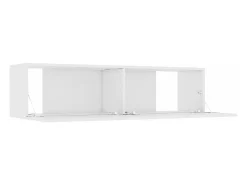 Suporte multimídia para TV prateleira para TV aparador armário para TV sala de jantar sala de estar quarto 120 x 30 x 30 cm madeira engenheirada branca 02_0025805