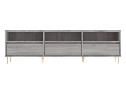 Suporte multimídia para TV prateleira para TV móvel para TV sala de jantar sala de estar quarto Sonoma 150 x 30 x 44,5 cm madeira industrializada cinza 02_0028398