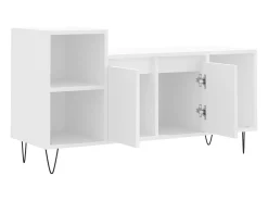 Suporte multimídia para TV prateleira para TV aparador para TV sala de jantar sala de estar quarto 100 x 35 x 55 cm madeira engenheirada branca 02_0025508