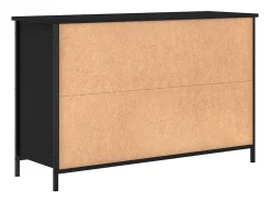 Suporte multimídia para TV prateleira para TV aparador para TV sala de jantar sala de estar quarto 100 x 35 x 65 cm madeira engenheirada preta 02_0025521