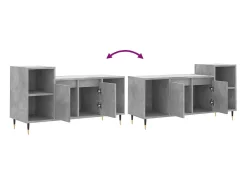 Suporte multimídia para TV prateleira para TV aparador armário para TV sala de jantar sala de estar quarto 100 x 35 x 55 cm madeira industrializada cinza 02_0025515
