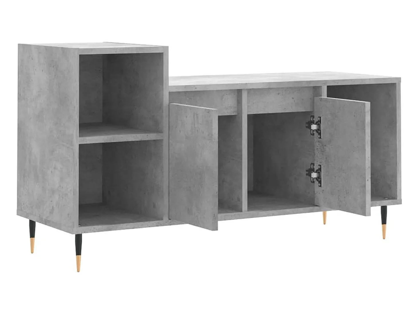 Suporte multimídia para TV prateleira para TV aparador armário para TV sala de jantar sala de estar quarto 100 x 35 x 55 cm madeira industrializada cinza 02_0025515