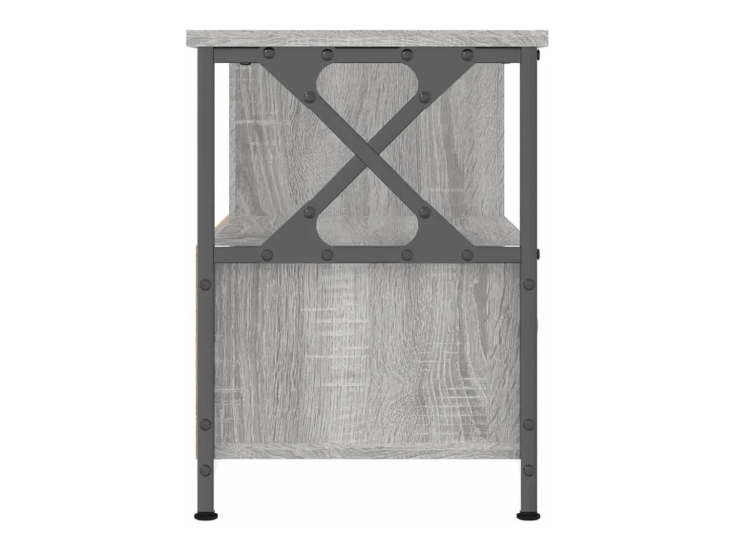 Suporte multimídia para TV prateleira para TV móvel para TV sala de jantar sala de estar quarto Sonoma 90 x 33 x 45 cm madeira engenheirada e ferro cinza 02_0028474