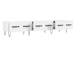 Suporte multimídia para TV prateleira para TV aparador armário para TV sala de jantar sala de estar quarto 150 x 36 x 30 cm madeira engenheirada branca 02_0026020