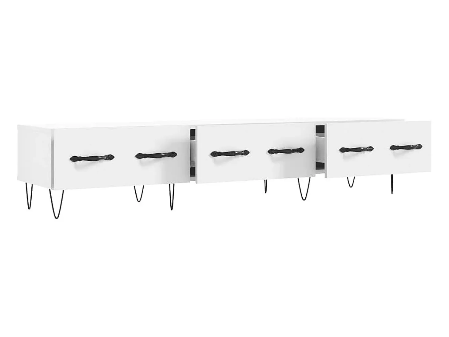 Suporte multimídia para TV prateleira para TV aparador armário para TV sala de jantar sala de estar quarto 150 x 36 x 30 cm madeira engenheirada branca 02_0026020