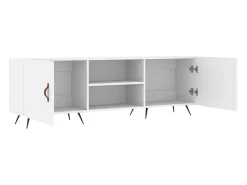 Suporte multimídia para TV prateleira para TV aparador armário para TV sala de jantar sala de estar quarto 150 x 30 x 50 cm madeira engenheirada branca 02_0025988