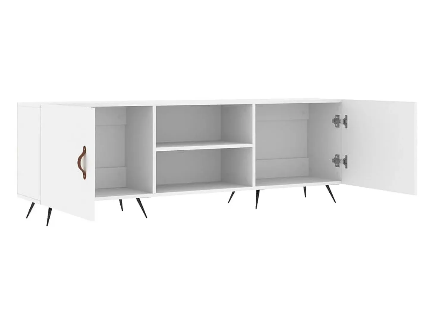 Suporte multimídia para TV prateleira para TV aparador armário para TV sala de jantar sala de estar quarto 150 x 30 x 50 cm madeira engenheirada branca 02_0025988