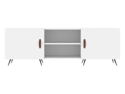 Suporte multimídia para TV prateleira para TV aparador armário para TV sala de jantar sala de estar quarto 150 x 30 x 50 cm madeira engenheirada branca 02_0025988