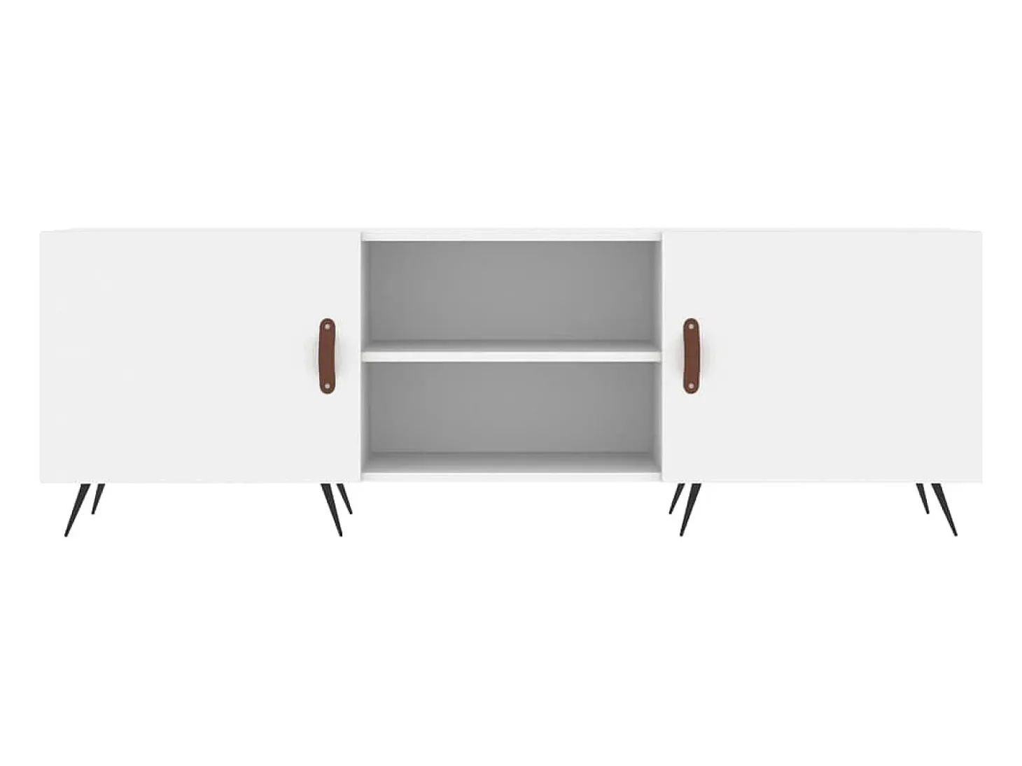 Suporte multimídia para TV prateleira para TV aparador armário para TV sala de jantar sala de estar quarto 150 x 30 x 50 cm madeira engenheirada branca 02_0025988