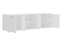 Suporte multimídia para TV prateleira para TV aparador armário para TV sala de jantar sala de estar quarto 120 x 34 x 37 cm madeira engenheirada branca 02_0025854