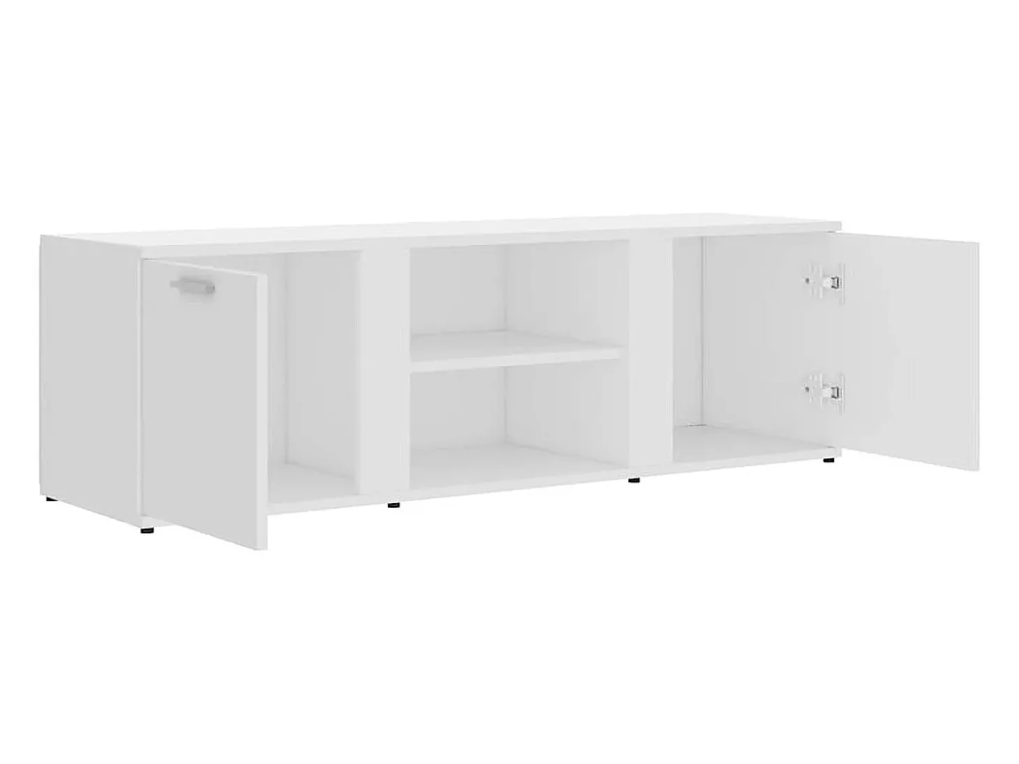 Suporte multimídia para TV prateleira para TV aparador armário para TV sala de jantar sala de estar quarto 120 x 34 x 37 cm madeira engenheirada branca 02_0025854
