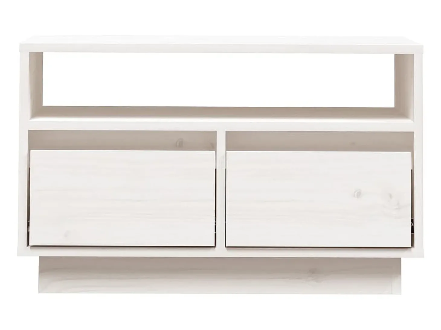 Suporte multimídia para TV prateleira para TV aparador armário para TV sala de jantar sala de estar quarto 60 x 35 x 37 cm madeira maciça de pinho branco 02_0026139