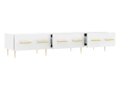 Suporte multimídia para TV prateleira para TV aparador armário para TV sala de jantar sala de estar quarto 150 x 36 x 30 cm madeira engenheirada branca 02_0026022