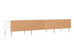 Suporte multimídia para TV prateleira para TV aparador armário para TV sala de jantar sala de estar quarto 150 x 36 x 30 cm madeira engenheirada branca 02_0026022