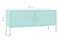 Suporte multimídia para TV prateleira para TV armário para TV sala de jantar sala de estar quarto verde menta 105 x 35 x 50 cm aço verde 02_0027689
