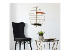 Suporte para Garrafas VKH326, Ouro, 53x13x72 cm, Kendra Home
