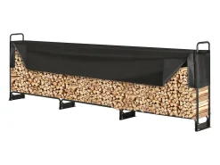 Suporte para Lenha Exterior de 12,7 Pés com Tampa SucceBuy, Suporte para Lenha 152