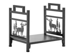 Suporte para Lenha SucceBuy de Aquecimento Interno, Armazenamento de Lenha Curvo 45 x 31.5 x 41.5 cm, com Suporte de Lona, Capacidade de Carga 18,1 kg