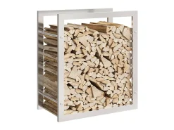 Suporte para lenha 50x28x56 cm aço inoxidável PT237251