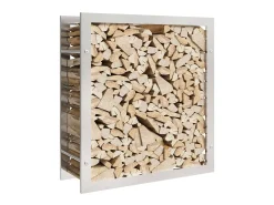 Suporte para lenha 80x28x86 cm aço inoxidável PT928863