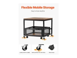 Suporte para Mini-Frigorífico SucceBuy, com Arrumação, Capacidade de 90 kg, Carrinho e Rodas Giratórias, Castanho Claro