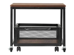 Suporte para Mini-Frigorífico SucceBuy, com Arrumação, Capacidade de 90 kg, Carrinho e Rodas Giratórias, Castanho Claro