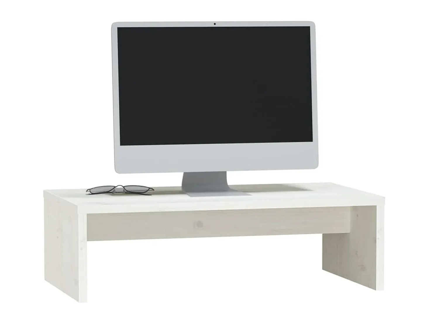 Suporte para monitor 50x27x15 cm pinho maciço branco PT814592