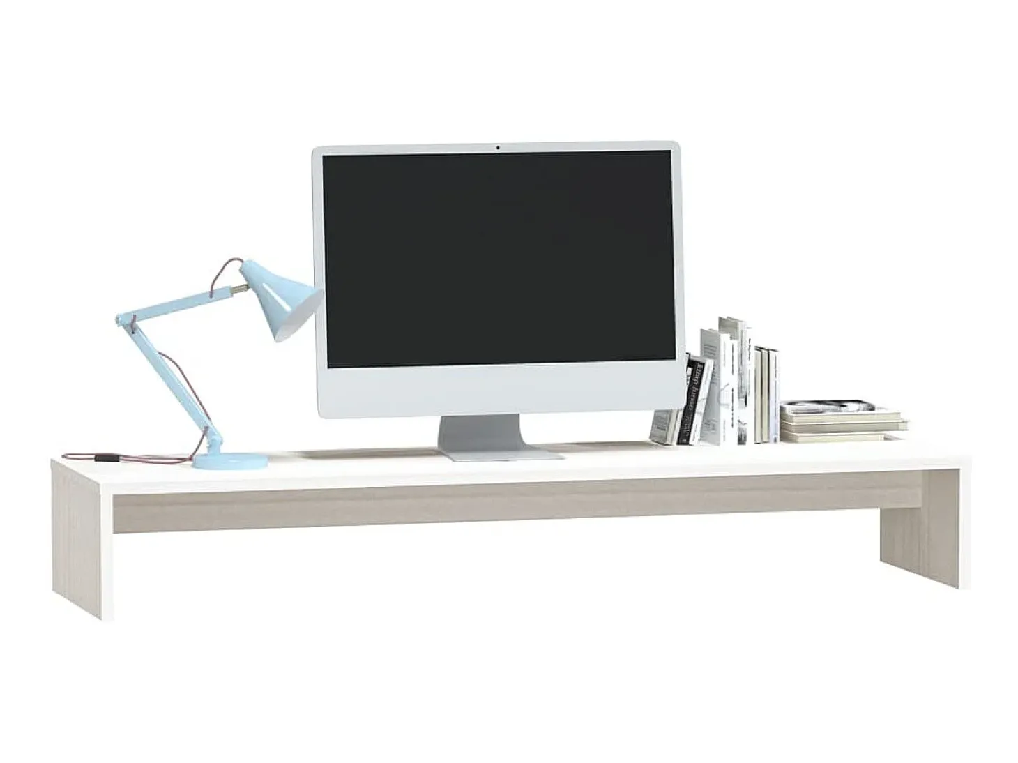 Suporte para monitor 100x27x15 cm pinho maciço branco PT550429