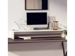 Suporte para monitor 100x27x15 cm pinho maciço branco PT550429