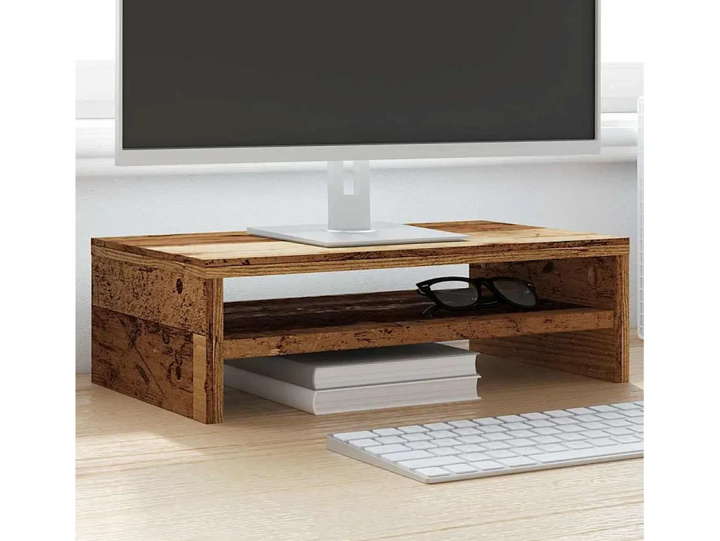 Suporte para monitor 42x24x13cm deriv. de madeira madeira velha