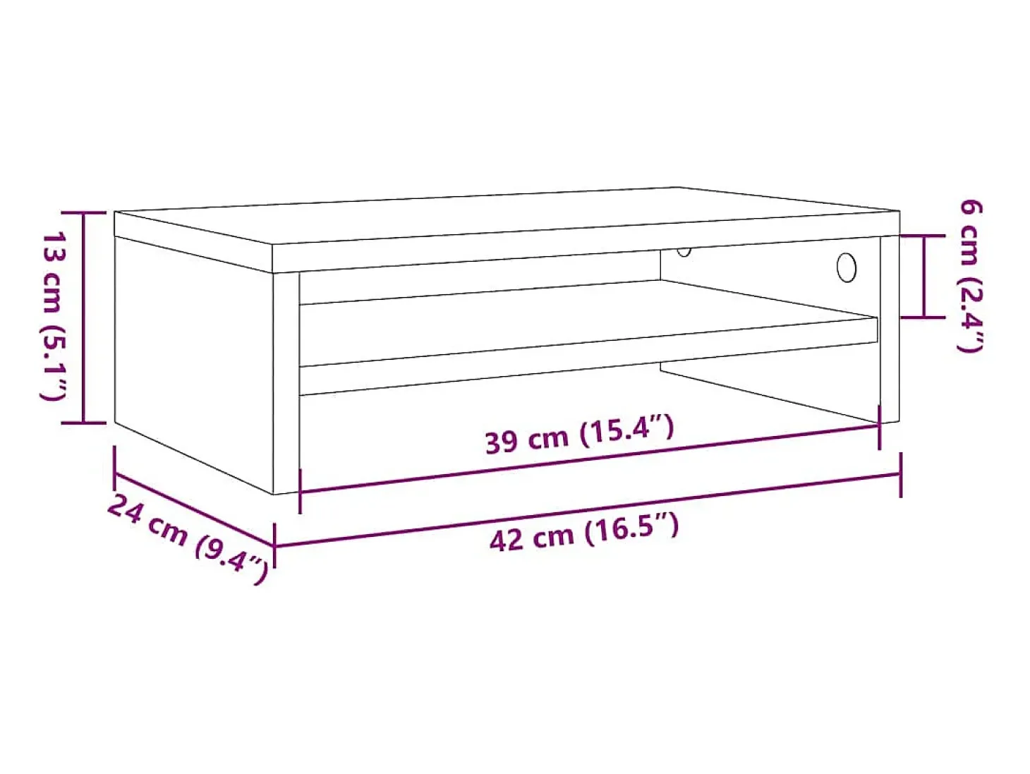 Suporte para monitor 42x24x13cm deriv. de madeira madeira velha