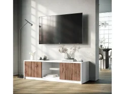 Suporte para TV BUDAPEST branco/carvalho