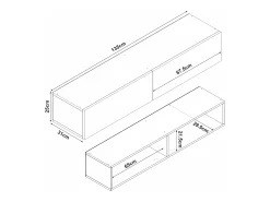 Suporte para TV 135 x 31 x 25 cm com efeito carvalho 03_0007865