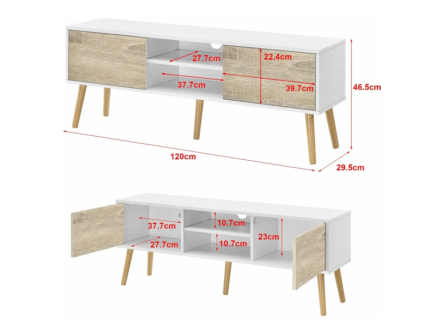 Suporte para TV 120 x 30 x 47 cm com efeito carvalho branco 03_0007754