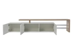 Suporte para TV 200 x 39 x 42 cm, com iluminação LED de 7 cores e tampo de mesa, branco.