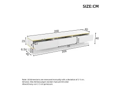 Suporte para TV branco - Suporte para TV com 3 gavetas e acabamento dourado - Corrediças inferiores suaves e silenciosas