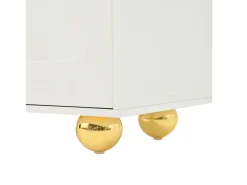 Suporte para TV branco - Suporte para TV com 4 portas e 5 pés de apoio esféricos - Portas em formato de nuvem