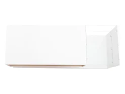 Suporte para TV branco - Suporte para TV para sala de estar com iluminação LED ajustável - 2 gavetas e espaço aberto para arrumação