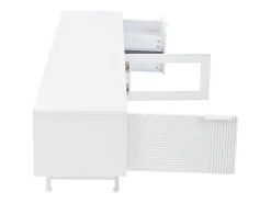 Suporte para TV Branco - Suporte para TV com 2 Portas e 2 Gavetas - Armário Aberto - para Sala de Estar
